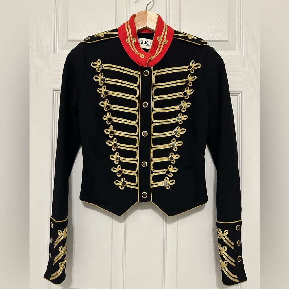 COPY - HOLD FOR BOMBWORS Alice by Temperley Game Jacket Red Black & Gold Size 2
